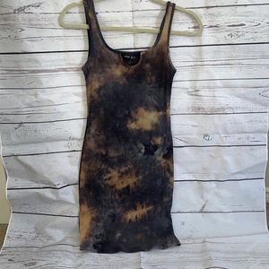 SHEIN medium tie dye black brown dress never worn